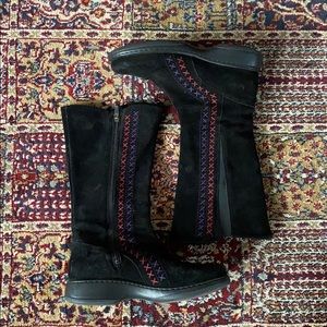 Dansko Fleur black suede boots
